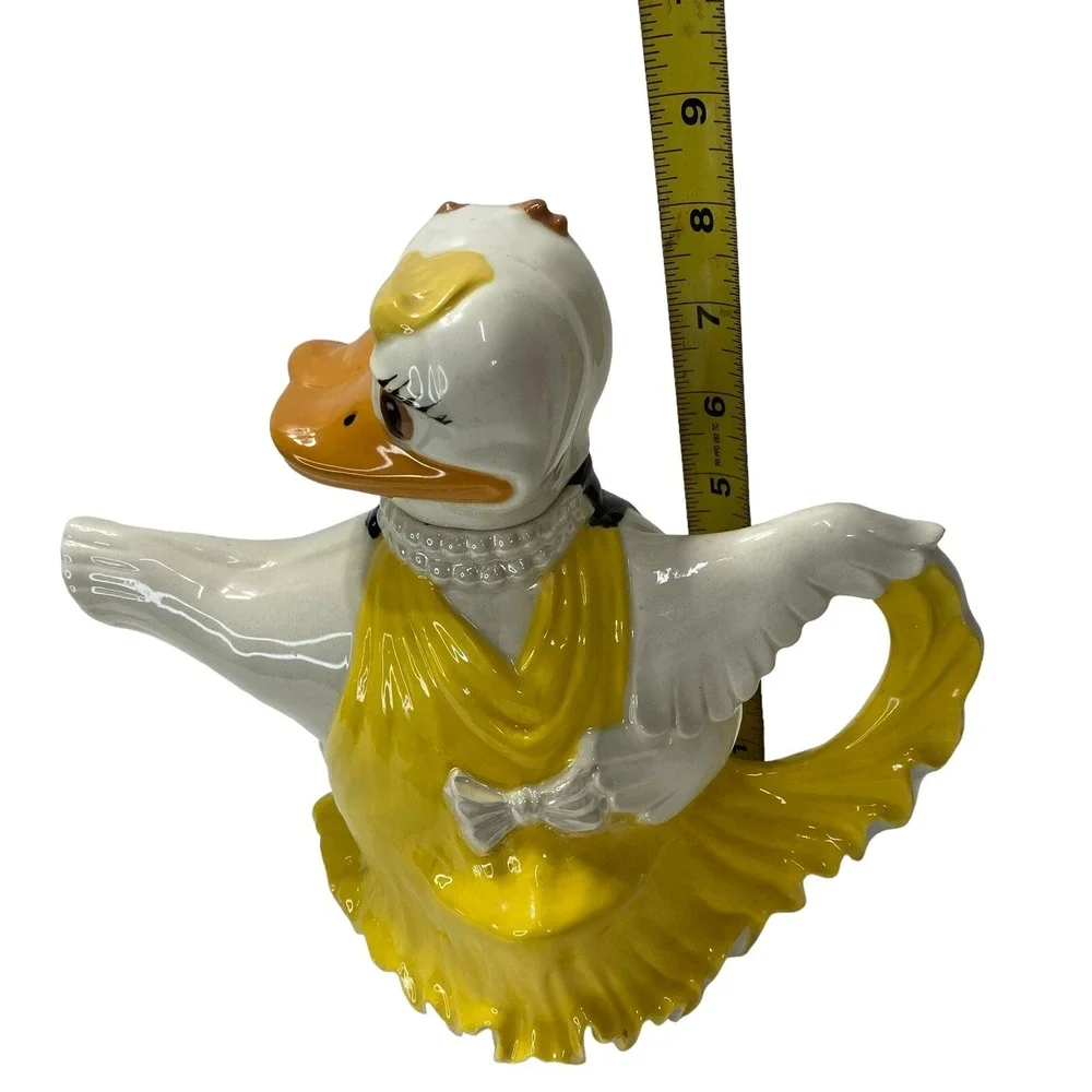 Dancing Duck Couple Teapot with‎ Duck Sugar Bowl Tea party  Tea Lover Gift Vtg